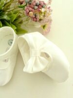 Scarpina culla neonata Scarpina Culla Neonata con Fiocco Laterale - Ambarabà Made in Italy Abito da Battesimo Abito da Cerimonia Neonata Accessori Cerimonia Cerimonia Lei
