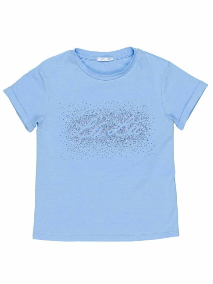 T.shirt manica corta ragazza T.shirt Lù-Lù con Logo Glitterato - Made in Italy Made in Italy