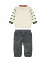 Completo due pezzi tricot Completo neonato 2 pezzi in tricot e velluto - Maglia ricamata e pantalone comodo | Melby