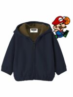 Felpa zip Air Mario Felpa Zip Bambino con Cappuccio - Stampa Air Mario - Tessuto Scuba - Mousse Kids Air Mario