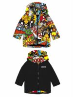 Piumino reversibile bimbo Superfriends Piumino Reversibile Bambino con Cappuccio Stampa Superfriends - Mousse Kids Superfriends
