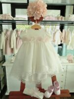 Abito Fiocco di Latte Abito cerimonia neonata in tulle ricamato e velluto - Eleganza Made in Italy Made in Italy Nascita Lei Abito da Cerimonia Neonata