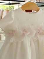 Abito Fiocco di Latte Abito cerimonia neonata in tulle ricamato e velluto - Eleganza Made in Italy Made in Italy Nascita Lei Abito da Cerimonia Neonata