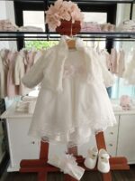 Abito Fiocco di Latte Abito cerimonia neonata in tulle ricamato e velluto - Eleganza Made in Italy Made in Italy Nascita Lei Abito da Cerimonia Neonata