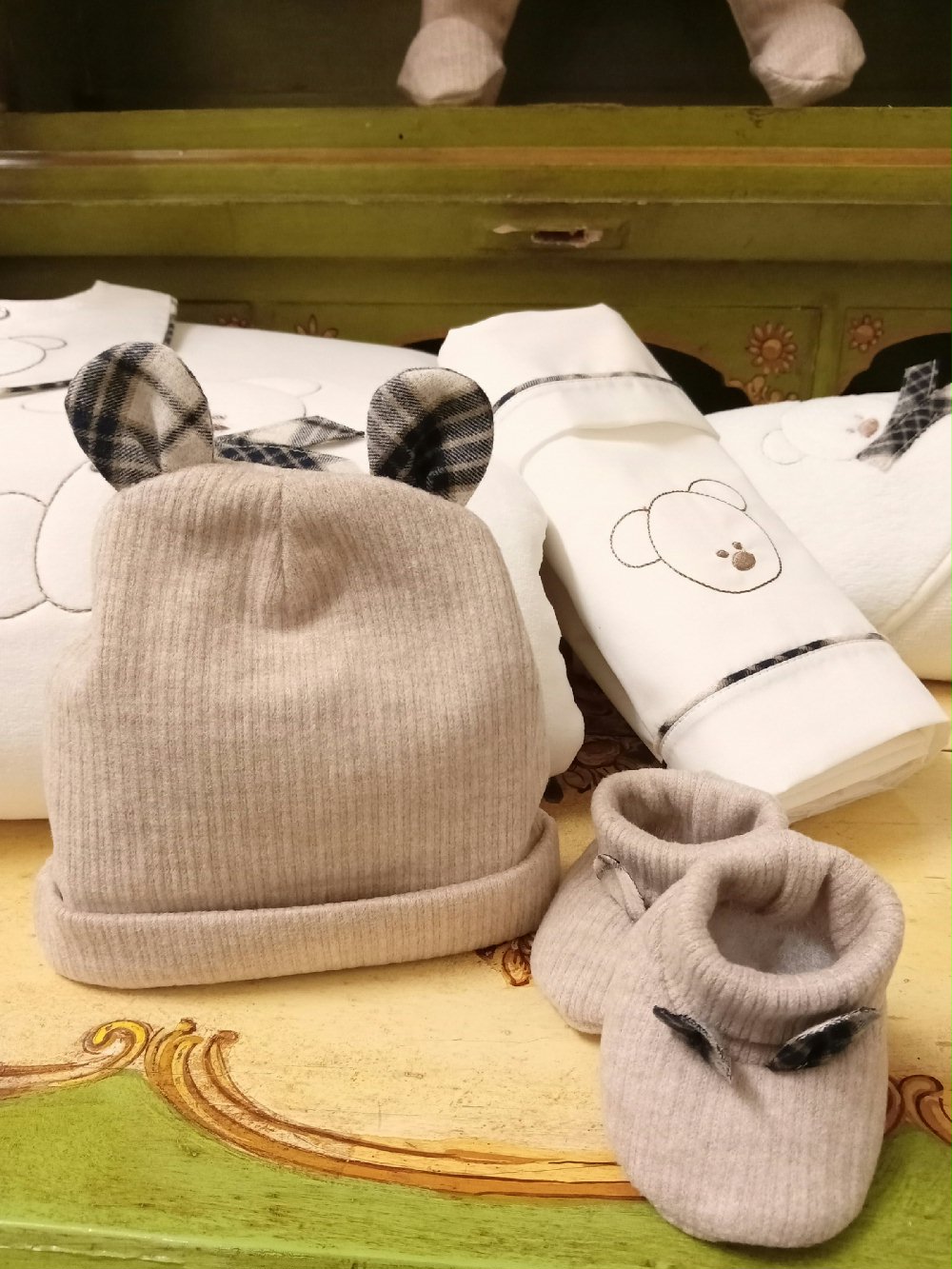 Babbucce Soffice Orsetto Morbidissime babbucce neonato in ciniglia - Piedini caldi e comodi Made in Italy Nursery Lista Nascita Nascita Lui Idea Regalo Corredino