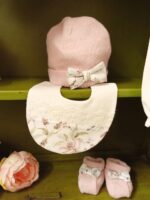 Bavetta neonata Fiori di Seta Raffinata bavetta Fiori di Seta in cotone e pizzo per neonata - Stile chic Teto&Tatta Made in Italy Nascita Lei Nursery Lista Nascita Idea Regalo Corredino