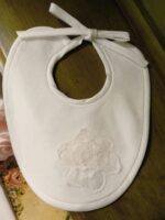 Bavetta neonata Nuvola Bavetta per neonata in ciniglia con ricamo fiore - Eleganza Made in Italy Nascita Lei Nursery Lista Nascita Idea Regalo Corredino