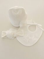 Bavetta neonata Nuvola Bavetta per neonata in ciniglia con ricamo fiore - Eleganza Made in Italy Nascita Lei Nursery Lista Nascita Idea Regalo Corredino