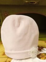 Cappellino neonata Intrecci di Coccole Cappellino per neonata in ciniglia con fiorellino - Teto&Tatta Made in Italy Made in Italy Nascita Lei Nursery Lista Nascita Idea Regalo Corredino