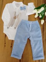 Completo due pezzi Dolci Coccole Completo neonato 2 pezzi Teto&Tatta: body camicia e pantalone velluto, Made in Italy Made in Italy Nascita Lui
