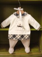 Completo due pezzi neonato Soffice Orsetto Elegante completo neonato in ciniglia con ghettina - Delicatezza Made in Italy Made in Italy Nursery Lista Nascita Nascita Lui Idea Regalo Corredino