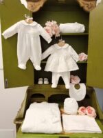 Lenzuolino culla Nuvola Set lenzuolino culla 3 pezzi in cotone con fiore in tulle - Eleganza Made in Italy Made in Italy Nascita Lei Nursery Lista Nascita Idea Regalo Corredino