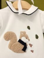Tutina neonato Scoiattolo Tutina neonato in ciniglia con decoro Scoiattolo Teddy - Morbida e pratica - Teto&Tatta Made in Italy Made in Italy Nursery Lista Nascita Scoiattolo Nascita Lui Idea Regalo Corredino