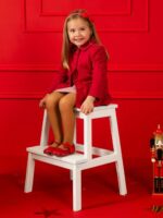 Cappotto bimba Cappotto bimba caldo e chic: colletto camicia e dettagli con fiocchi