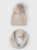 Completo cappello e sciarpa bambina Completo Invernale per Bambina - Cappello con Pompon e Scaldacollo in Maglia - Mayoral