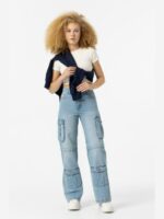 Jeans cargo ragazza Sky Jeans Cargo Tiffosi per Ragazza: Comodità e Stile per un Look Trendy Ragazza Teen Autunno/Inverno