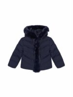 Parka con cappuccio bimba Giubbotto imbottito bambina con cappuccio e dettagli in pelliccia | Ativo