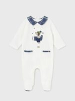 Tutina ciniglia neonato Tutina Manica Lunga Neonato in Ciniglia con Colletto Camicia - Eleganza e Comfort