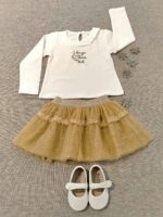 Completo gonna+t.shirt bimba Completo Bambina con Gonna in Tulle e T.Shirt Stampata