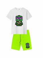 Bermuda felpa bambino Turtle Block Bermuda Felpa Turtle Block Mousse Kids - Stile e Comfort per l'Estate!