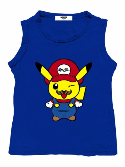 Canotta bimbo Pikamario Canotta Bambino 100% Cotone - Stampa Pikamario - Made in Italy