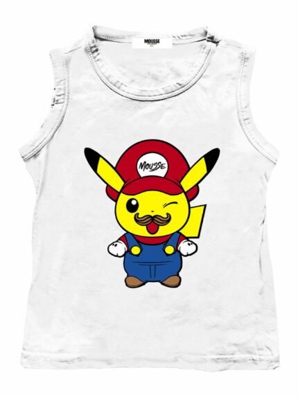 Canotta bimbo Pikamario Canotta Bambino 100% Cotone - Stampa Pikamario - Made in Italy