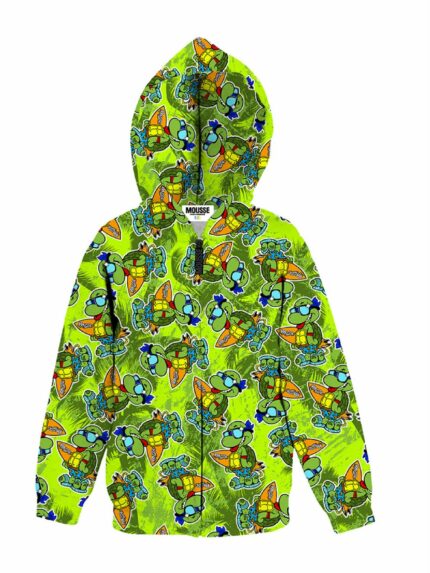 Felpa zip bimbo Ninjasurf Felpa Zip Bambino con Cappuccio - 100% Cotone - Stampa Ninjasurf - Made in Italy