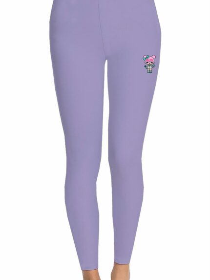 Leggings bimba Doll Leggings 100% Cotone Stampa Bambole - Perfetti per Look Pratici e Allegri Mousse Bambina Primavera/Estate Doll