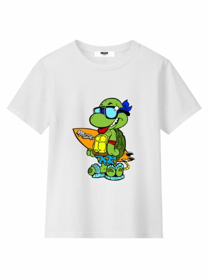 T-shirt manica corta bimbo Ninjasurf T-shirt Bambino in 100% Cotone - Stampa Ninjasurf - Comoda e Divertente