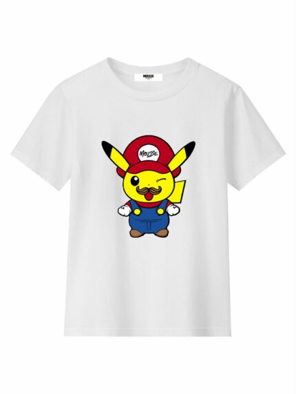 T.shirt manica corta bimbo Pikamario T-shirt Bambino in Cotone - Stampa Pikamario - Look Sportivo e Divertente!