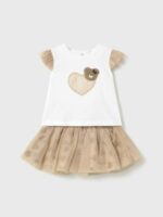 Completo due pezzi neonata Look da Sogno per Neonata: Completo Mayoral Newborn con Gonna in Tulle