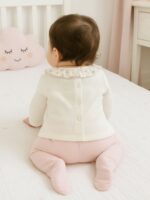 Completo due pezzi neonata Riviera Completo neonata in jersey di cotone con fiocco - Teto e Tatta Made in Italy Nursery Lista Nascita Idea Regalo Corredino