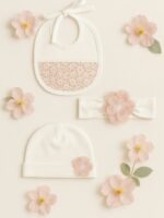 Fascia neonata Fiaba Rosa Fascetta neonata in jersey di cotone con fiore applicato. Morbida, elegante e 100% made in Italy. Il tocco perfetto per ogni look da principessa. Nursery Lista Nascita Idea Regalo Corredino