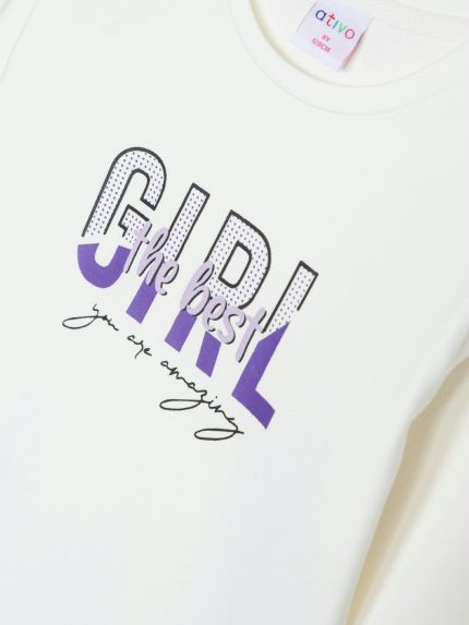 T-shirt manica lunga ragazza Ativo Kids Junior - t-shirt stampata a manica lunga in jersey stretch 4/14 anni Back to School