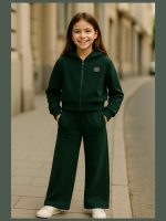 Tuta sportiva ragazza Ativo Kids Junior - tuta sportiva in felpa di cotone composta da felpa zip con cappuccio e pantaloni cozy con tasche e coulisse, 4/10 anni Back to School