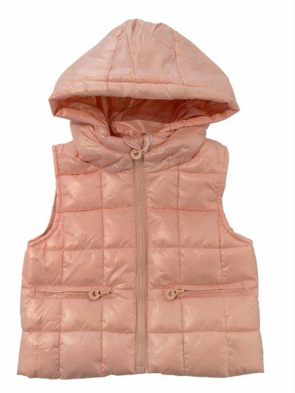 Smanicato imbottito bimba Gilet Imbottito con Cappuccio per Bimba - Caldo e Pratico Back to School