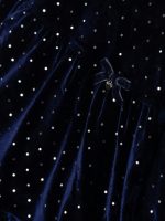 Abito manica lunga bimba Ativo Kids - abito a manica lunga in velluto liscio con piccoli pois, balza al fondo, fiocchetto decorativo e allacciatura posteriore con bottoncini, 6/36 mesi