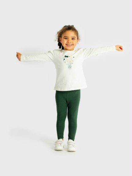 Completo due pezzi bimba Ativo Kids - completo bimba due pezzi in jersey stretch, t-shirt cotone e leggings, 6/36 mesi