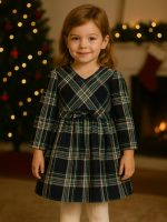 Abito manica lunga bimba Ativo Kids - abito bimba tartan, fodera 100% cotone, 6/36 mesi