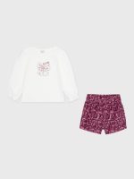 Completo due pezzi bimba Ativo Kids 6/36 mesi - completo due pezzi bimba con t-shirt stampata in cotone invernale stretch e pantaloncini fantasia