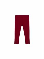 Leggings bimba Ativo Kids 6/36 mesi - caldi leggings con decoro a fondo gamba, raffinato color bordeaux Back to School
