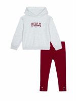 Leggings bimba Ativo Kids 6/36 mesi - caldi leggings con decoro a fondo gamba, raffinato color bordeaux Back to School