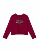 T-shirt manica lunga ragazza Ativo Kids Junior - t-shirt stampata a manica lunga con motivo arricciato frontale, bambina/ragazza 4-12 anni Back to School