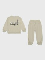 Tuta sportiva bimbo Ativo Kids Baby 6/36 mesi - tuta sportiva in felpa stretch per bimbo con felpa girocollo stampata e jog pants Back to School