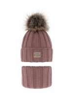 Completo berretto e scaldacollo bambina Kaliope Set invernale bambina - berretto con pompon e scaldacollo Kaliope