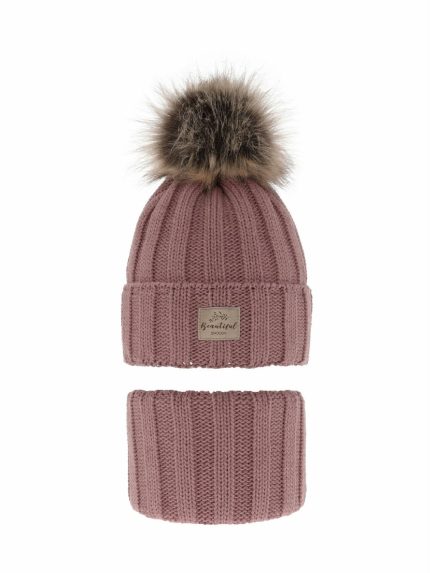 Completo berretto e scaldacollo bambina Kaliope Set invernale bambina - berretto con pompon e scaldacollo Kaliope