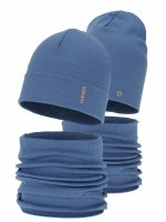 Completo cappellino e scaldacollo bambino Desider Set primavera bambino berretto e scaldacollo in cotone organico Desider