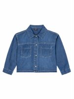 Camicia jeans bimba Ativo Kids 6/36 mesi - Camicia denim in cotone leggero con bottoni e vita elasticizzata
