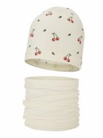 Completo berretto e scaldacollo bambina Cerise Set primavera bambina berretto e scaldacollo Cerise