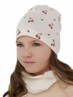 Completo berretto e scaldacollo bambina Cerise Set primavera bambina berretto e scaldacollo Cerise